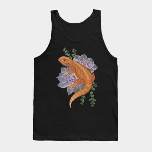 Bearded Dragon with Succulents Tank Top